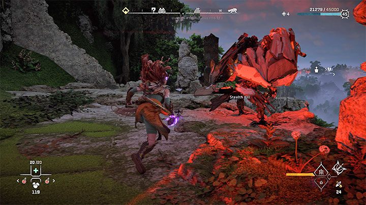 On the new rock ledge, you will encounter some Glinthawks - you can easily dispose of these machines with silent strikes - Horizon Forbidden West: Forbidden Legacy - Alvas quest, walkthrough - Tasks of companions - Horizon Forbidden West Guide