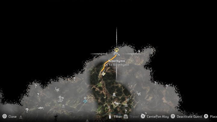 Head to Riverhymn village, north of Plainsong - Horizon Forbidden West: The Roots That Bind - walkthrough - Side quests - Horizon Forbidden West Guide