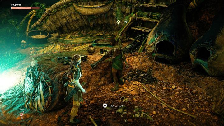 After killing all the rebels, follow Kue to the village and talk to him - Horizon Forbidden West: The Roots That Bind - walkthrough - Side quests - Horizon Forbidden West Guide