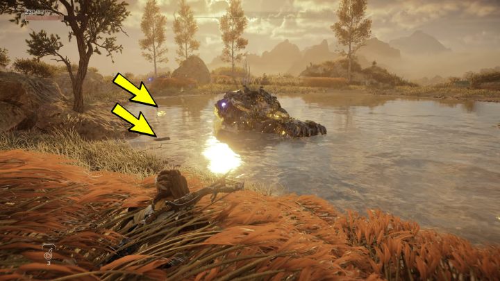 Collect 6 metal pods, which are being scattered by the Widemaw - Horizon Forbidden West: The Roots That Bind - walkthrough - Side quests - Horizon Forbidden West Guide