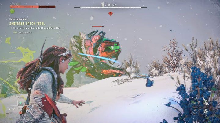 Additional hint: Concentration may help you catch it - Horizon Forbidden West: Hunting Grounds: Sheerside Mountains - trial walkthrough - Hunting grounds - Horizon Forbidden West Guide