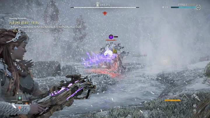 Once the trial begins, run as fast as you can towards the Rollerback, because the time of the trial is very limited - Horizon Forbidden West: Hunting Grounds: Sheerside Mountains - trial walkthrough - Hunting grounds - Horizon Forbidden West Guide