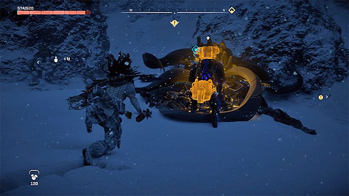 You'll encounter machines roving about the entrance to the underground laboratory, and you'll have to decide whether to battle them (a surprise attack is highly recommended), or avoid/distract them and sneak inside the hollowed-out tunnel - Horizon Forbidden West: What Was Lost, Kotallos quest - walkthrough - Tasks of companions - Horizon Forbidden West Guide