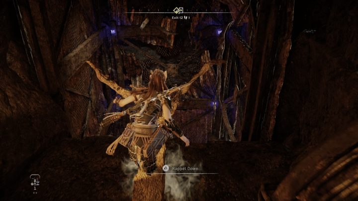 Enter the cave through the small opening, jump down and talk to Kentokk - Horizon Forbidden West: The Deluge - walkthrough - Side quests - Horizon Forbidden West Guide