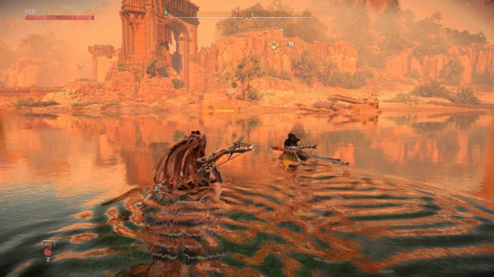 Follow Sokkora until you reach the riverbank and then enter the fort area - Horizon Forbidden West: A Tribe Apart - walkthrough - Side quests - Horizon Forbidden West Guide