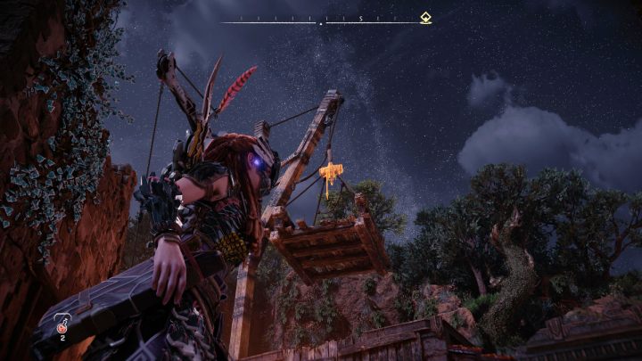 Go to the next room and jump on the ladder to get to the higher level - Horizon Forbidden West: A Tribe Apart - walkthrough - Side quests - Horizon Forbidden West Guide