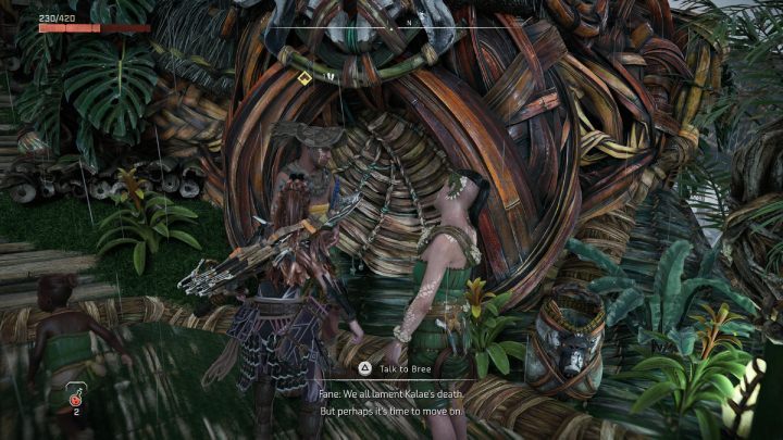 Go back to Plainsong and talk to Bree - Horizon Forbidden West: The Promontory - walkthrough - Side quests - Horizon Forbidden West Guide