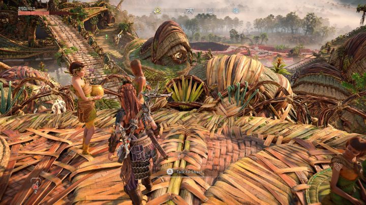 Talk to Shale in Plainsong, who you will find on the roof of the room with outfits - Horizon Forbidden West: The Oldgrowth - walkthrough - Errands - Horizon Forbidden West Guide