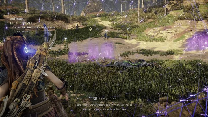 You will find the first Utaru Hunters in the glade where you have just killed the machines - Horizon Forbidden West: The Oldgrowth - walkthrough - Errands - Horizon Forbidden West Guide