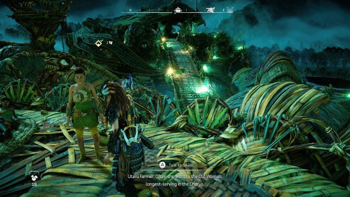 Go back to Plainsong and talk to Shael - Horizon Forbidden West: The Oldgrowth - walkthrough - Errands - Horizon Forbidden West Guide