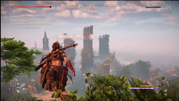 Climb up to the highest point in the area to match up this hologram - Horizon Forbidden West: Vista Point - list of all - Secrets & Collectibles - Horizon Forbidden West Guide