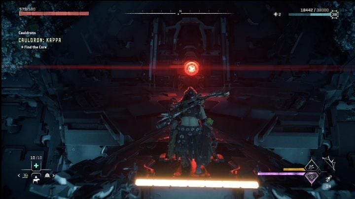 While at the top of the column, you will notice a red element used to override the mechanisms - Horizon Forbidden West: Cauldron KAPPA (The Stand of the Sentinels) - location, walkthrough - The Stand of the Sentinels - Horizon Forbidden West Guide