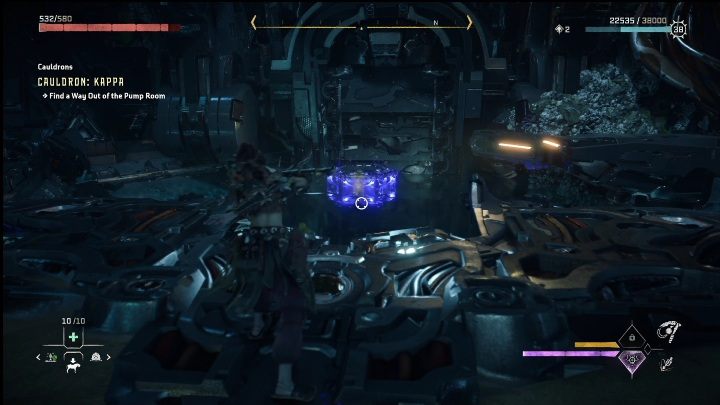 This red mechanism affects the height of the water level throughout the facility - Horizon Forbidden West: Cauldron KAPPA (The Stand of the Sentinels) - location, walkthrough - The Stand of the Sentinels - Horizon Forbidden West Guide