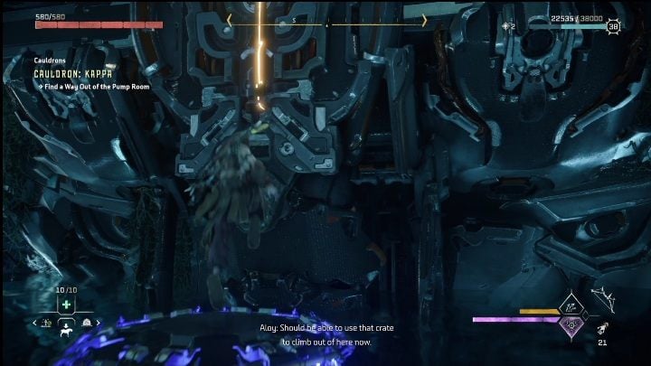 Change the water level again and get higher up - Horizon Forbidden West: Cauldron KAPPA (The Stand of the Sentinels) - location, walkthrough - The Stand of the Sentinels - Horizon Forbidden West Guide