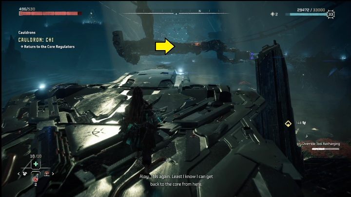 Continue forward and you will see another mechanism to override - Horizon Forbidden West: Cauldron CHI (The Stand of the Sentinels) - location, walkthrough - The Stand of the Sentinels - Horizon Forbidden West Guide