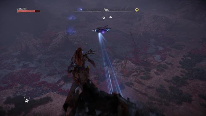 To reach it you must climb the wreck near to where the drone travels - Horizon Forbidden West: Survey drones - locations - Secrets & Collectibles - Horizon Forbidden West Guide