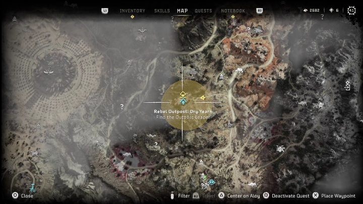 Reward: none - Horizon Forbidden West: Rebel camps and outposts (The Shining Wastes) - locations - Shining Wastes - Horizon Forbidden West Guide