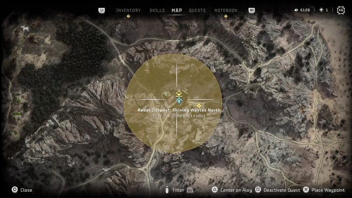 Reward: none - Horizon Forbidden West: Rebel camps and outposts (The Shining Wastes) - locations - Shining Wastes - Horizon Forbidden West Guide