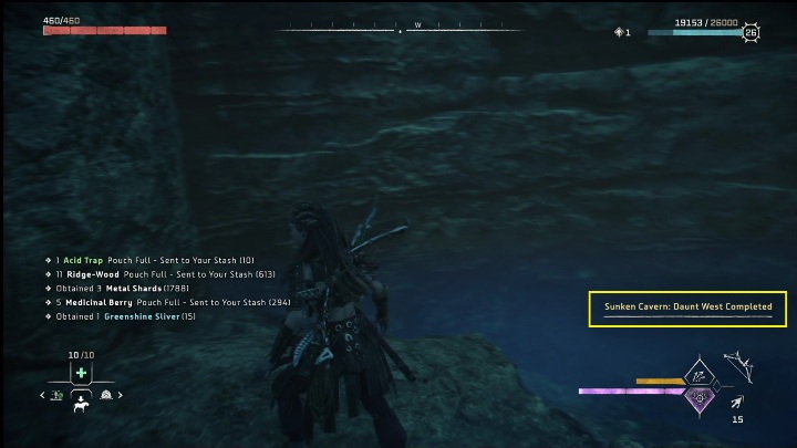 Once you gather all of them, a message will appear, telling you that you've completed the location - Horizon Forbidden West: Sunken Caverns - how to complete? - Secrets & Collectibles - Horizon Forbidden West Guide