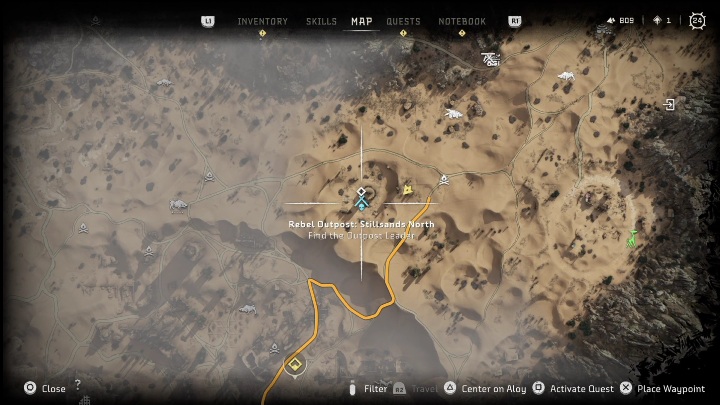 Reward: none - Horizon Forbidden West: Rebel camps and outposts (The Stillsands) - locations - Stillsands - Horizon Forbidden West Guide