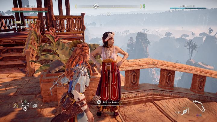 In the end, you get to the point where the track ends - Horizon Zero Dawn: Robbing the Rich walkthrough, tips - Meridian side quests - Meridian - Horizon Zero Dawn Guide, Walkthrough