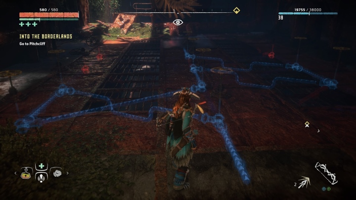 Your task is to lead the water from the source to the pipe on the other side of the room - Horizon Frozen Wilds: Greycatch - how to remove water? Video guide - FAQ - Horizon Zero Dawn Guide, Walkthrough