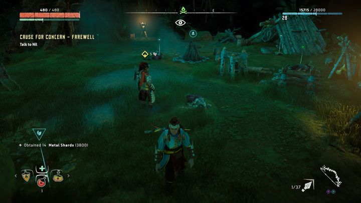 When you are there, speak with Nil - Horizon Zero Dawn: Cause for Concern - Farewell walkthrough, tips - The World - The world - Horizon Zero Dawn Guide, Walkthrough