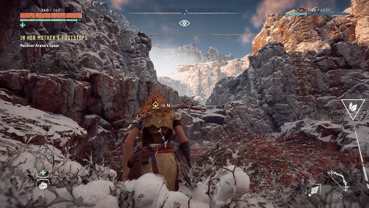 Finally, the trail will lead you to an area shown on the screenshot - Horizon Zero Dawn: In Her Mothers Footsteps walkthrough, tips - Embrace - Embrace - Horizon Zero Dawn Guide, Walkthrough