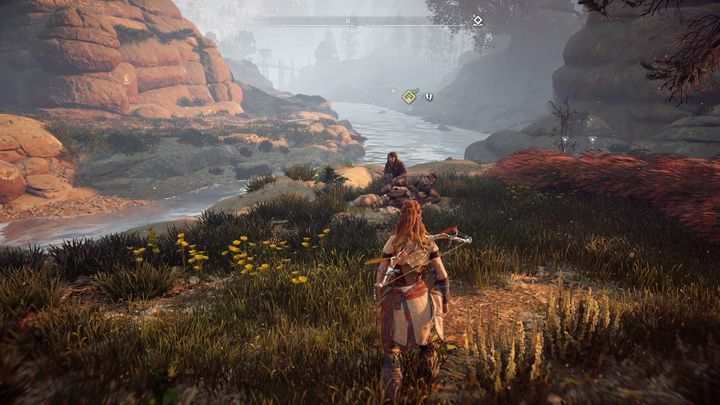 Once you retrieve the spear, return to Thok, either through fast travel or simply make the journey on foot - Horizon Zero Dawn: In Her Mothers Footsteps walkthrough, tips - Embrace - Embrace - Horizon Zero Dawn Guide, Walkthrough