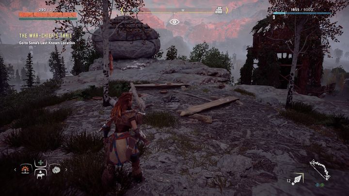 When you get there, you must examine the trails that can be easily noticed by using Focus - Horizon Zero Dawn: The War Chiefs Trail walkthrough, tips - Main Missions | Walkthrough - Horizon Zero Dawn Guide, Walkthrough