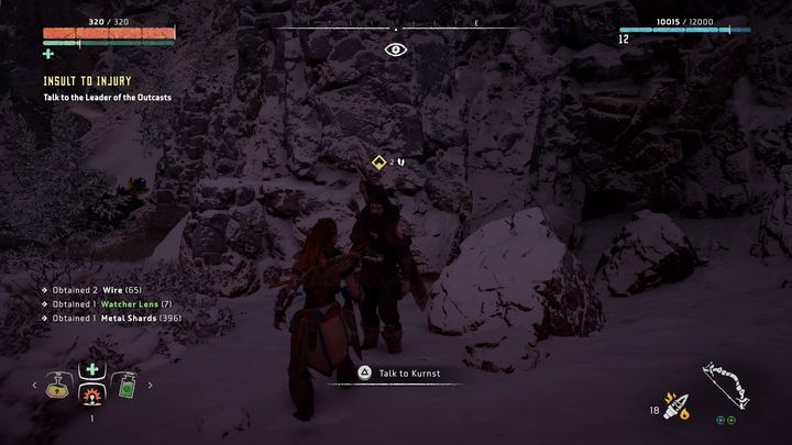 You should not have any problems with taking out the machines because they are focused on the group of thugs that keeps firing at them - Horizon Zero Dawn: Insult to Injury walkthrough, tips - Embrace side quests - Embrace - Horizon Zero Dawn Guide, Walkthrough