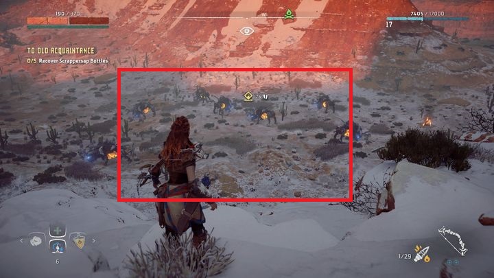 The next stage is to recover five bottles of beverage for Kendert - Horizon Zero Dawn: To Old Acquaintance walkthrough, tips - Hunters Gathering - Hunters Gathering - Horizon Zero Dawn Guide, Walkthrough