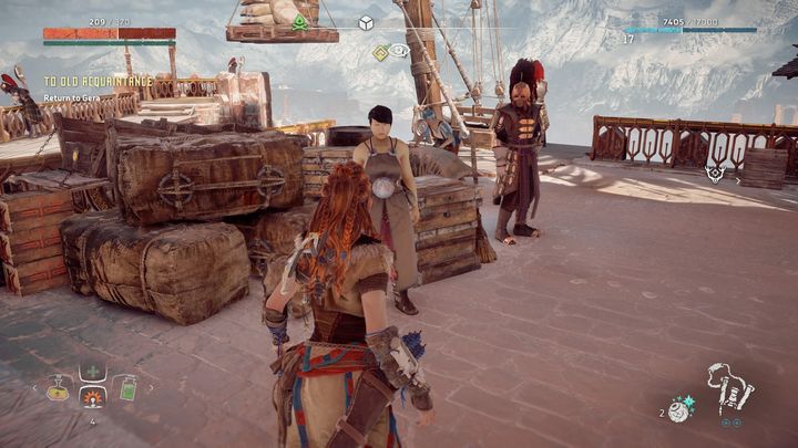 When you get five bottles, return to Kendert - Horizon Zero Dawn: To Old Acquaintance walkthrough, tips - Hunters Gathering - Hunters Gathering - Horizon Zero Dawn Guide, Walkthrough