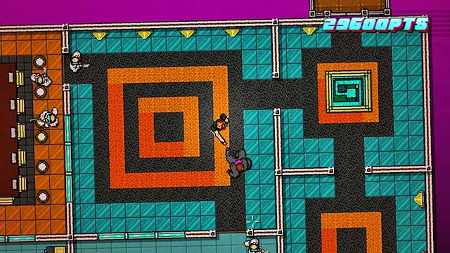 After you have killed the first group of enemies finish off the beefcake - Scene 12 - Death Wish - Act 3 - Climax - Hotline Miami 2: Wrong Number - Game Guide and Walkthrough