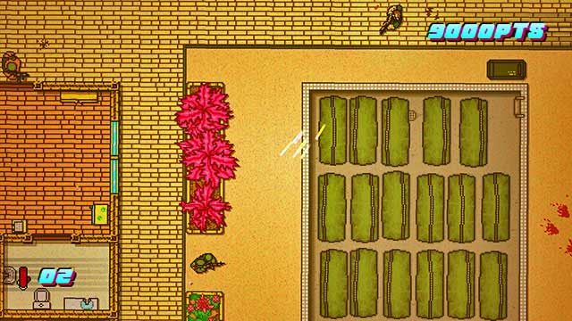 Kill the remaining two with the knife, preferably after you stun the first one with the door - Scene 14 - Stronghold - Act 4 - Falling - Hotline Miami 2: Wrong Number - Game Guide and Walkthrough