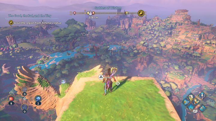 While at the top, scout the region - Immortals Fenyx Rising: The Good, the Bad and the Tiny - walkthrough - Athenas tasks - Immortals Fenyx Rising Guide