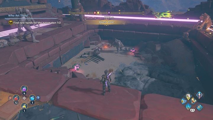 The hand is located in an area surrounded by lasers - Immortals Fenyx rising: Who Art Thou? - walkthrough - The tasks of Hephaestus - Immortals Fenyx Rising Guide