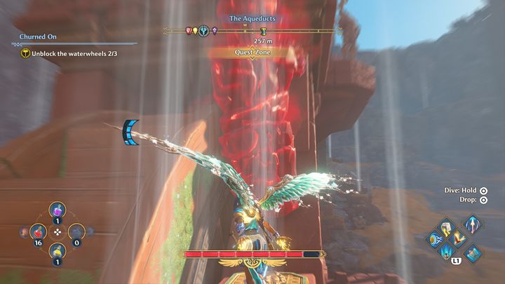 Remember that the red stone can be located both at the top and at the bottom of the structure - Immortals Fenyx Rising: Churned On - walkthrough - The tasks of Hephaestus - Immortals Fenyx Rising Guide