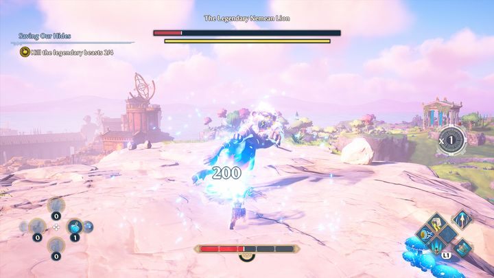 When it comes to its impossible-to-parry attacks, the beast can perform a lunge, attacking with its two paws - Immortals Fenyx Rising: Saving Our Hides - walkthrough - Main missions - Immortals Fenyx Rising Guide