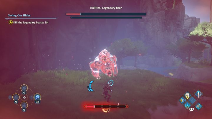 When the beast has less than half its health, it will turn red, starting a second phase of the encounter - Immortals Fenyx Rising: Saving Our Hides - walkthrough - Main missions - Immortals Fenyx Rising Guide