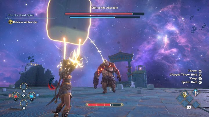 In order to deal with the boss as soon as possible, you should mainly try to parry his strikes - Immortals Fenyx Rising: Mikros the Adorable boss fight walkthrough - Bosses - Immortals Fenyx Rising Guide