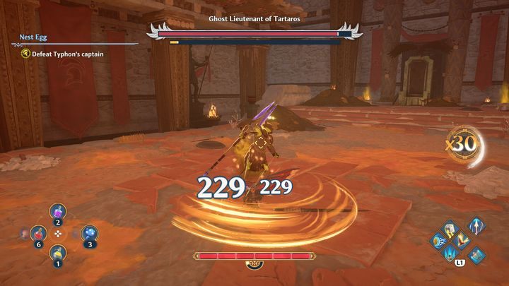 You've already had the opportunity to fight most of the enemies, but the two attacks of the boss are still worth mentioning - Immortals Fenyx Rising: Ghost Lieutenant of Tartarus - boss, how to defeat? - Bosses - Immortals Fenyx Rising Guide