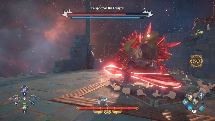 Bose can also stomp his foot on the floor - Immortals Fenyx rising: Polyphemos the Enraged - how to defeat the boss? - Bosses - Immortals Fenyx Rising Guide