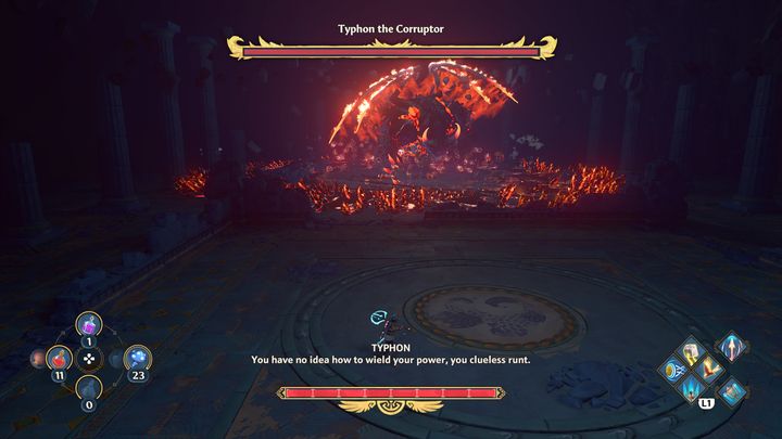 Typhon will initiate his attack by flying into the air - Immortals Fenyx Rising: Typhon the Corruptor - how to defeat the boss? - Bosses - Immortals Fenyx Rising Guide