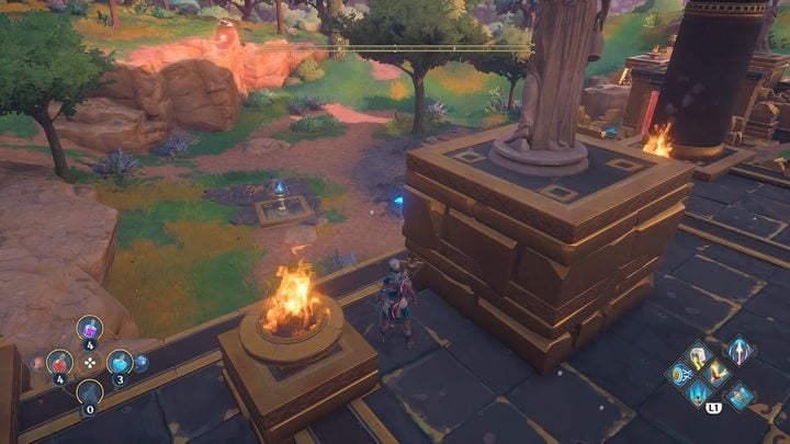 Afterwards, on the left side in the middle of the room, you will find several opponents; defeat them and then destroy the corrupted crystal - Immortals Fenyx Rising: Chests (Grove of Kleos) - map - Grove of Kleos - Immortals Fenyx Rising Guide