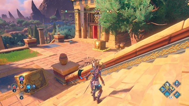 Go to the point indicated on the map above - Immortals Fenyx Rising: Chests (Grove of Kleos) - map - Grove of Kleos - Immortals Fenyx Rising Guide