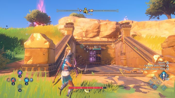 There are several opponents here, deal with them first and then try to solve the puzzle - Immortals Fenyx Rising: Chests (Grove of Kleos) - map - Grove of Kleos - Immortals Fenyx Rising Guide