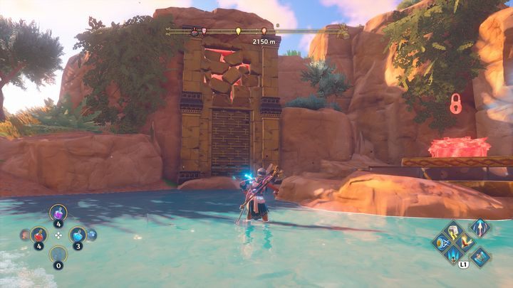 After defeating your opponents, destroy the wall by the red barrier - Immortals Fenyx Rising: Chests (Grove of Kleos) - map - Grove of Kleos - Immortals Fenyx Rising Guide