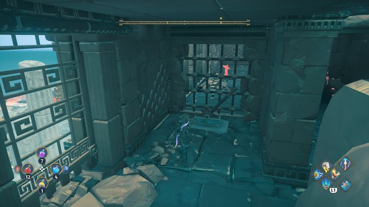 The second switch is located inside the building on the right - Immortals Fenyx Rising: Chests (Grove of Kleos) - map - Grove of Kleos - Immortals Fenyx Rising Guide