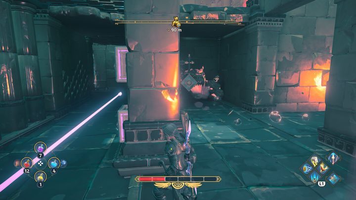 Moving on, you will encounter obstacles such as lasers or statues that shoot fire - Immortals Fenyx Rising: Chests (Grove of Kleos) - map - Grove of Kleos - Immortals Fenyx Rising Guide